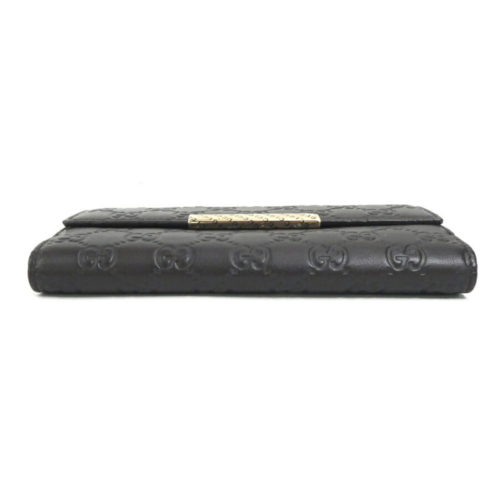 Gucci ssima gold Black leather wallet Dark Brown long - Picture 3 of 4